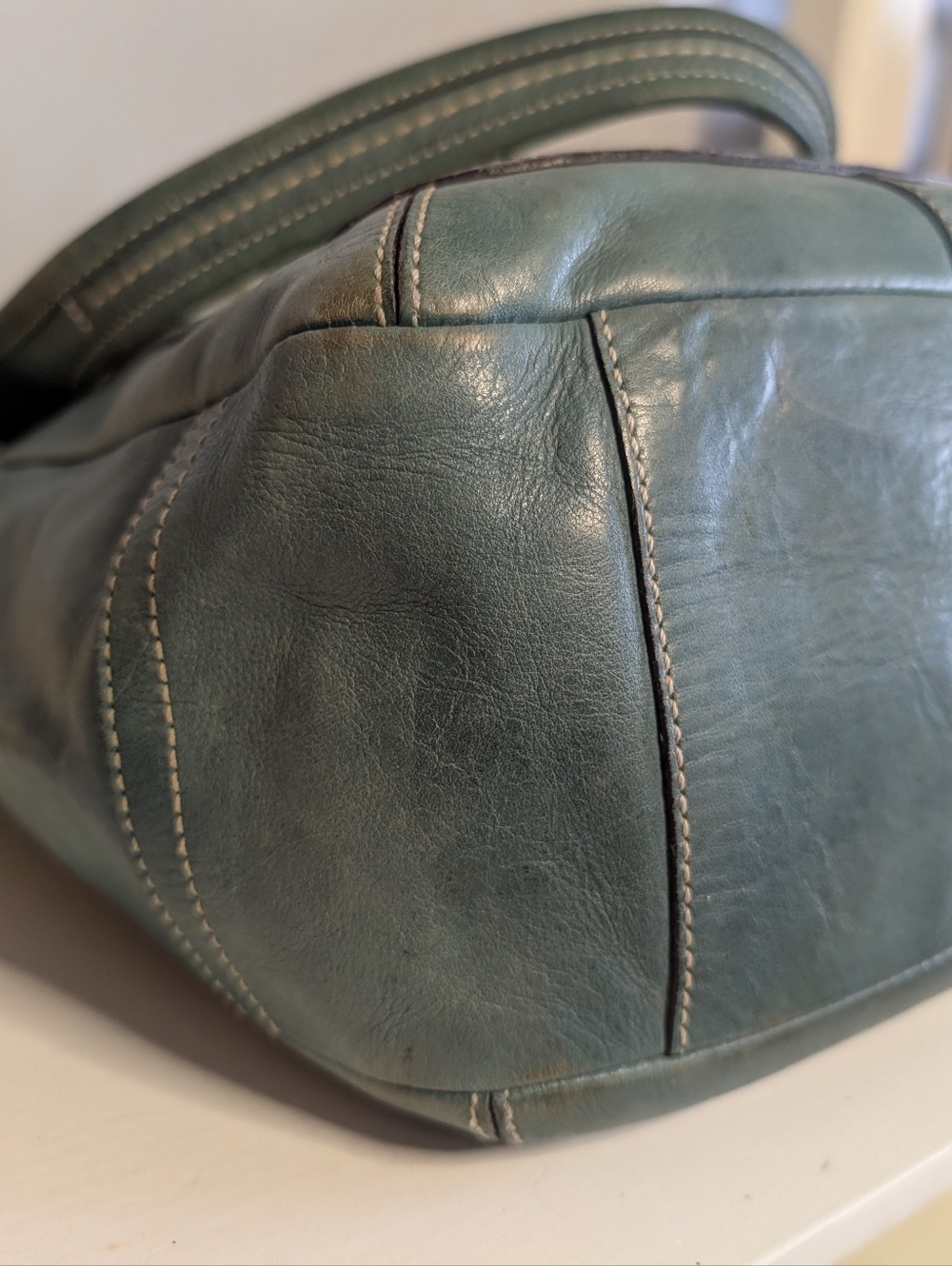Coach Vintage 2006 Legacy Ergo Teal Leather Tote, Fair Condition - Picture 8 of 16